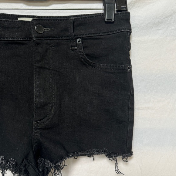 Free People Distressed Jean High Waisted Cut Off Stretchy Denim Booty Shorts - Picture 6 of 9